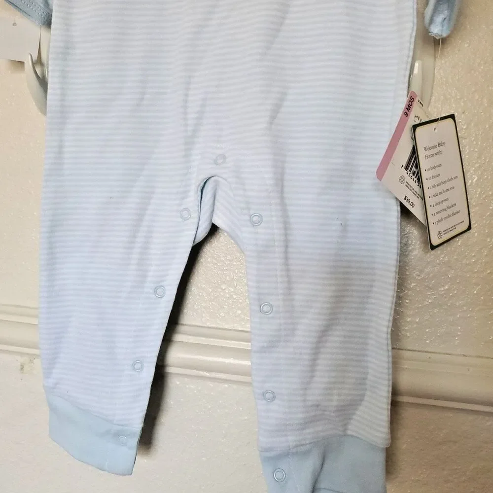 Little Me Doggy Run Blue Bodysuit Set of 2 Organic Cotton 9Months